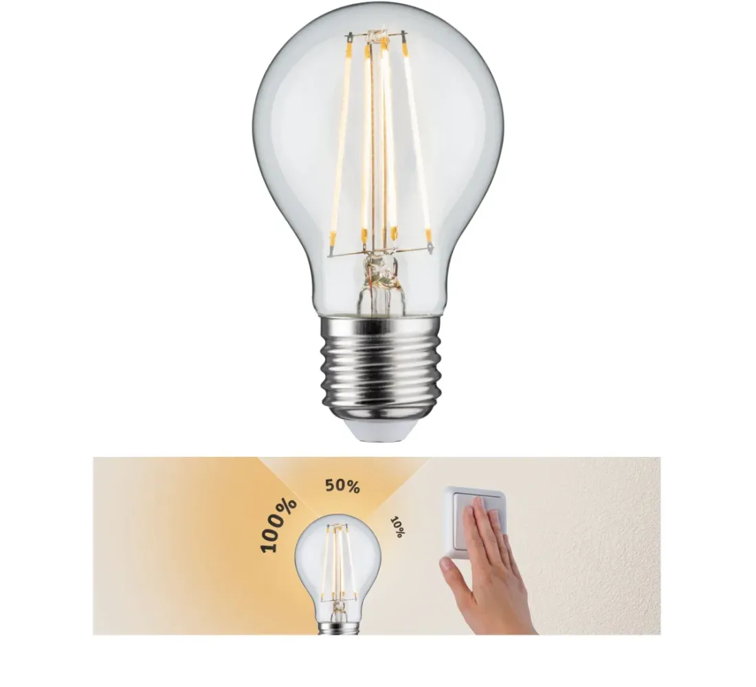 3 pakāpju regulējama LED spuldze E27 806 lm 8W 2700K