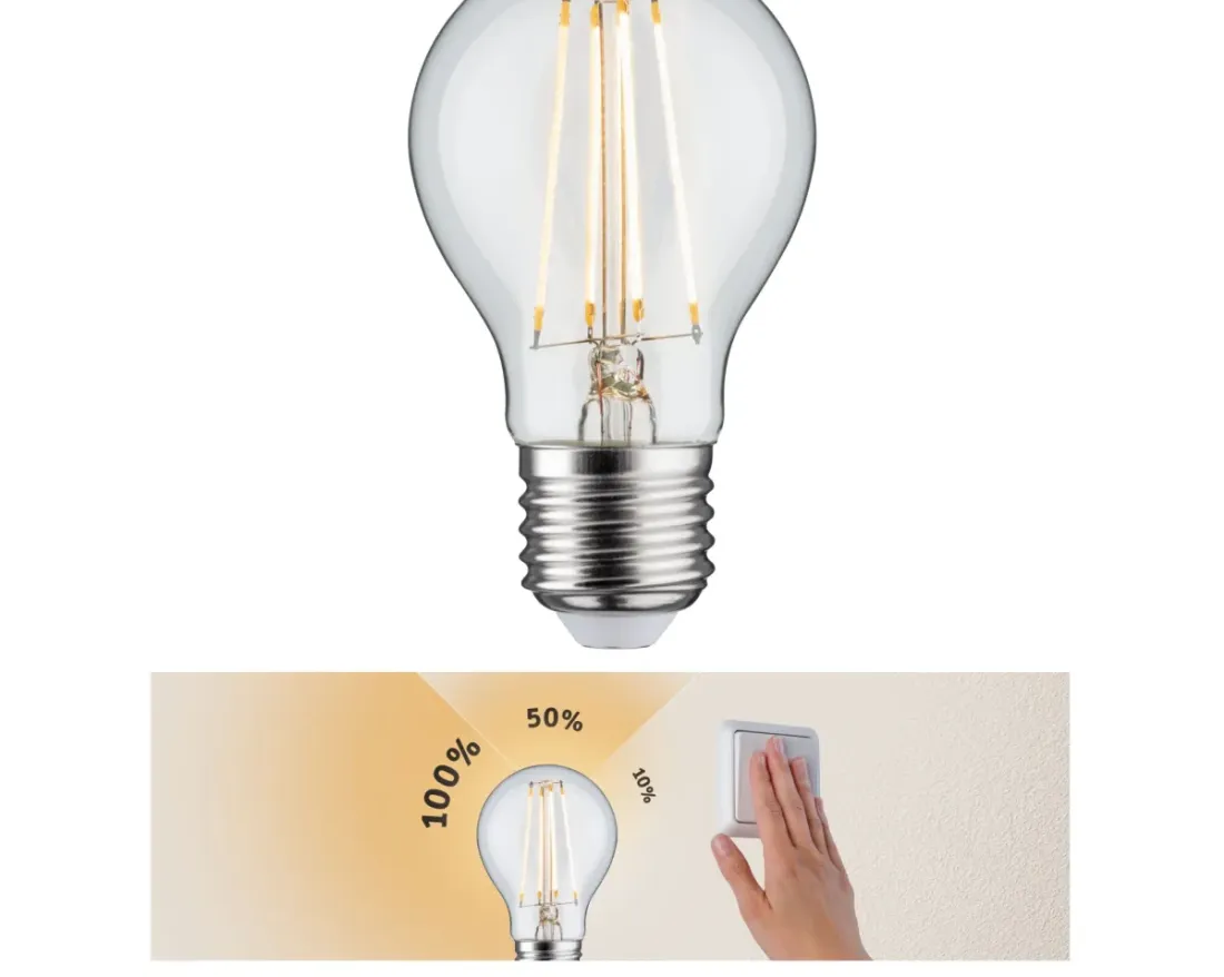 3 pakāpju regulējama LED spuldze E27 806 lm 8W 2700K