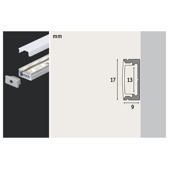 LED profiil 200 cm hajutiga BASE