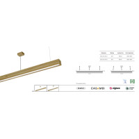 Pendant light LOOK WOODLINE 0,6m 17W IP20 3000K 2364lm Oak