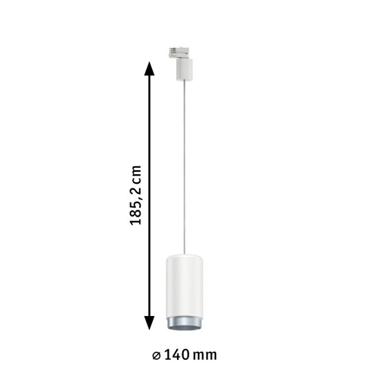 ProRail3-riippuvalaisin valkoinen E27 max. 50W CORUS