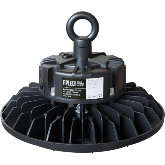 Teollisuusvalaisin PLATE 100W IP65 5000K 15000 lm 120° 1–10V