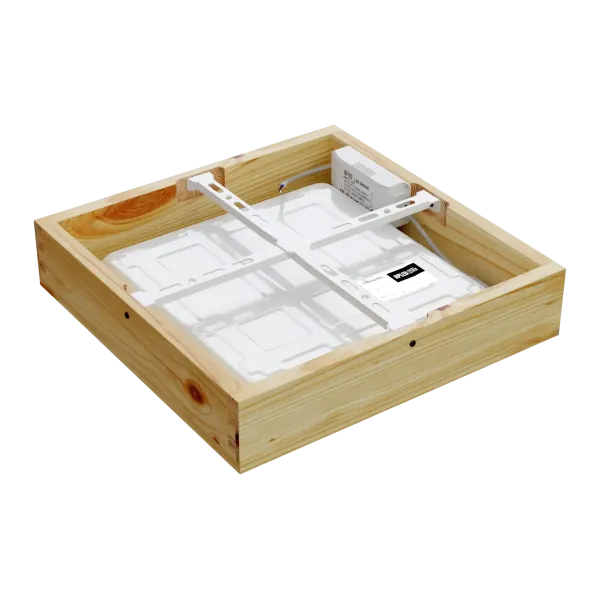 Paviršinis LED šviestuvas QUADRA WOODLINE 300x300 24W IP20 4000K 1430lm pušis