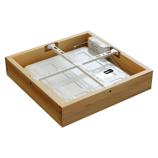 Paviršinis LED šviestuvas QUADRA WOODLINE 300x300 24W IP20 4000K 1430lm uosis