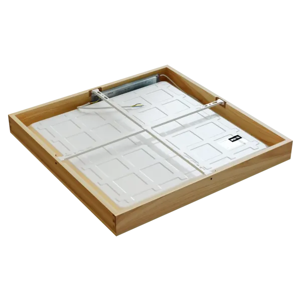 Paviršinis LED lubų šviestuvas QUADRA WOODLINE 600x600 40W IP20 4000K 3320lm uosis