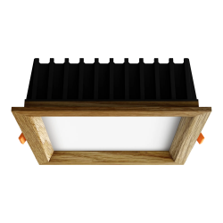 Įleidžiamas LED šviestuvas SQUARE WOODLINE 170x170 12W IP20 3000K 1179 lm Ąžuolas
