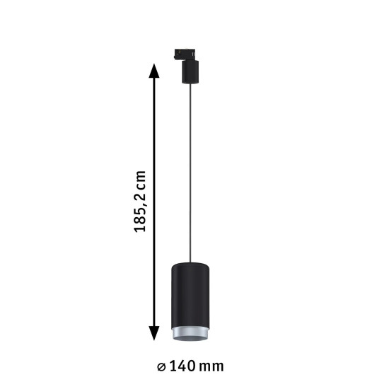 ProRail3-riippuvalaisin musta E27 max. 50W CORUS