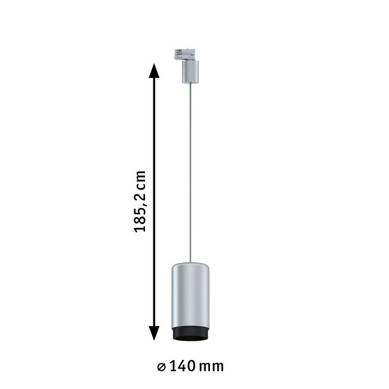 ProRail3-riippuvalaisin mattakromi E27 max. 50W CORUS