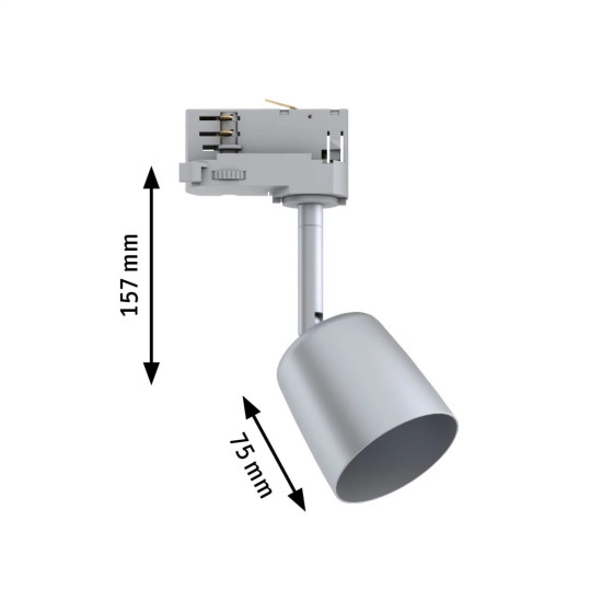 ProRail3-kohdevalaisin mattakromi GU10 max. 10W COVER