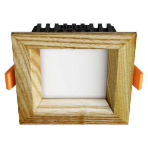 Įleidžiamas LED šviestuvas SQUARE WOODLINE 90x90 3W IP20 3000K 187lm Uosis