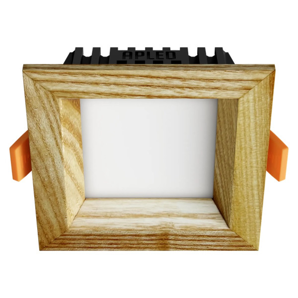 Įleidžiamas LED šviestuvas SQUARE WOODLINE 90x90 3W IP20 4000K 206 lm – diemedžio spalvos