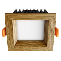 Recessed LED light SQUARE WOODLINE 90x90 3W IP20 3000K 187lm Oak