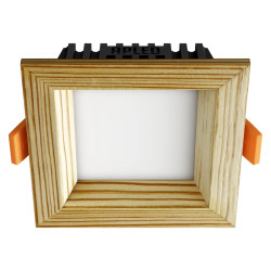 Süvistatav LED valgusti SQUARE WOODLINE 90x90 3W IP20 4000K 206lm Mänd