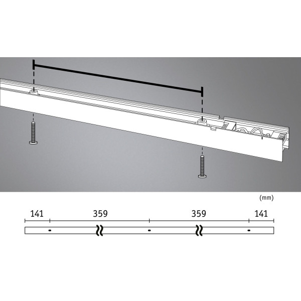 Power Channel230/24V 17W Matt chrome 1m