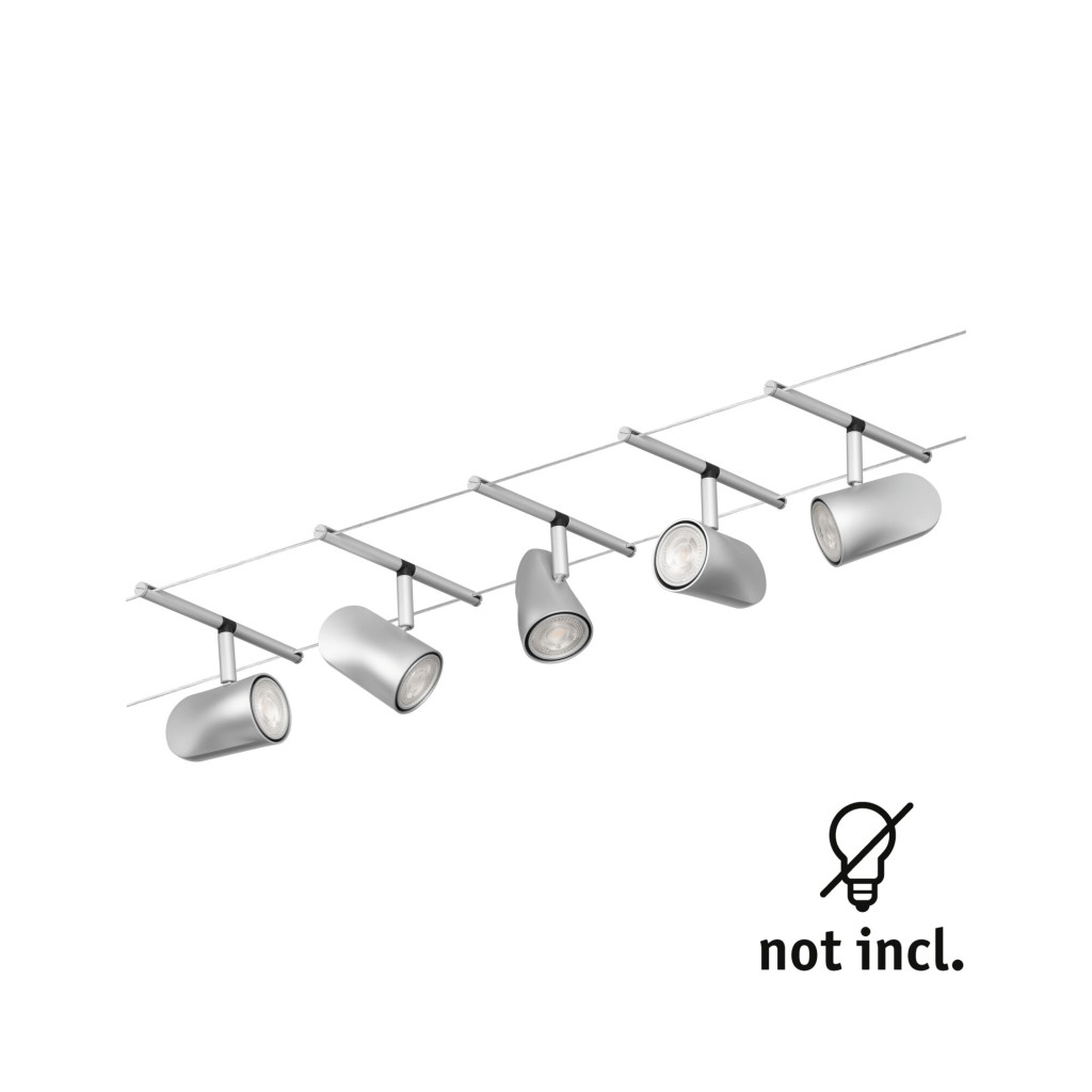Cable lighting system GU5,3 max. 5x10W chrome matt Cup