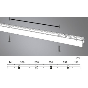 Valgusti kanal 1,5 m matt-kroom