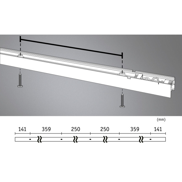Valgusti kanal 1,5 m matt-kroom