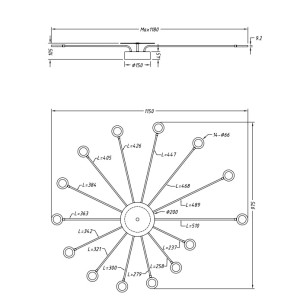 Lubinis šviestuvas 15x SMD LED 2,6W PEACOCK