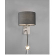 Sieninis šviestuvas 40W E14 + 3,2W LED pilkas HOTEL
