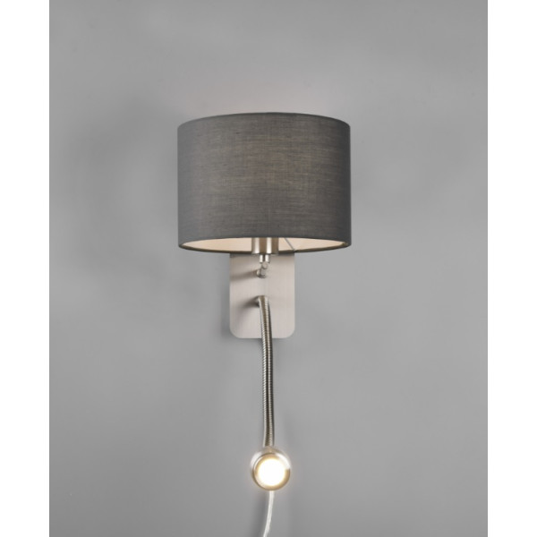 Sienas lampa 40W E14 + LED 3,2W pelēka HOTEL