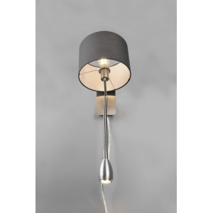 Sienas lampa 40W E14 + LED 3,2W pelēka HOTEL