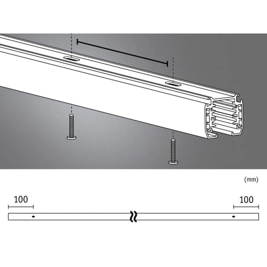 ProRail3 apgaismojuma sliede 1m 230V Balta