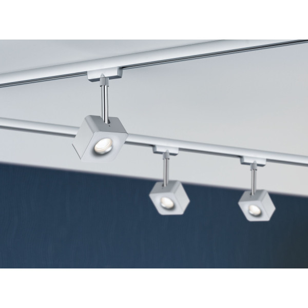 Gaismeklis matēts hroms LED spot 8W CUBE