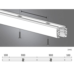 ProRail3 apgaismes sliede 2m 230V matēts hroms ProRail3 apgaismes sliede 2m 230V matēts hroms