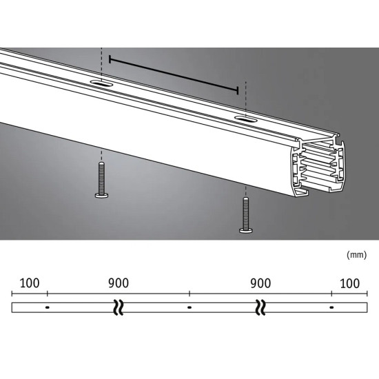ProRail3 valgustuse siin 2m 230V Must ProRail3 valgustuse siin 2m 230V Must