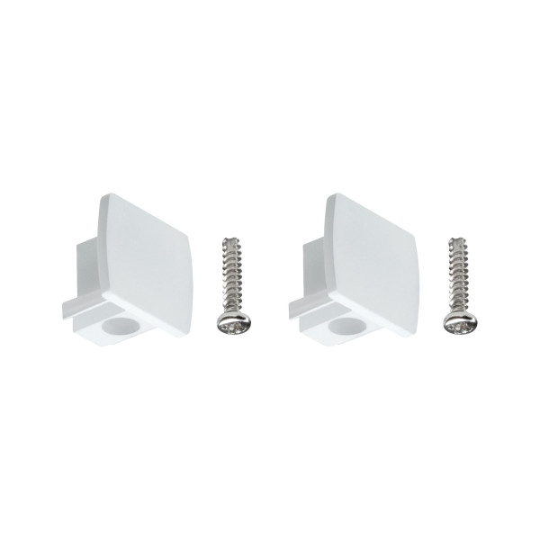 Rail Line end cap 2-piece set white