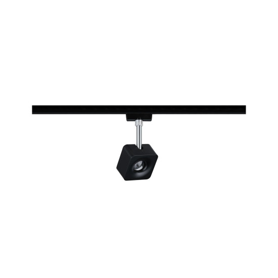 LED bėginis šviestuvas 8W matinės juodos/chromuotos CUBE