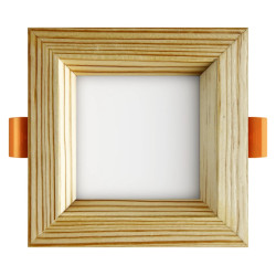 Recessed LED light SQUARE WOODLINE 90x90 3W IP20 3000K 187lm Pine