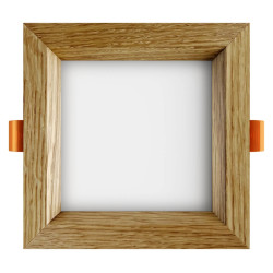 Recessed LED light SQUARE WOODLINE 120x120 6W IP20 3000K 525lm Oak