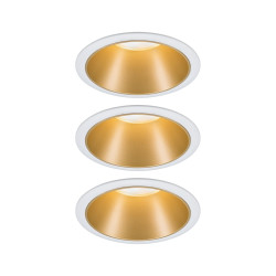 Recessed luminaire matt gold reflector LED 3x6.5W 3-step dimmable COLE