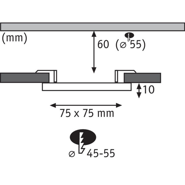 Süvistatav LED paneel IP44 4,5W VELUNA VARIFIT