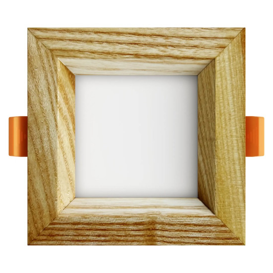 Įleidžiamas LED šviestuvas SQUARE WOODLINE 90x90 3W IP20 4000K 206 lm – diemedžio spalvos