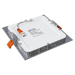 Įleistas šviestuvas SQUARE 12W IP40 3000K 1100 lm sidabro spalvos