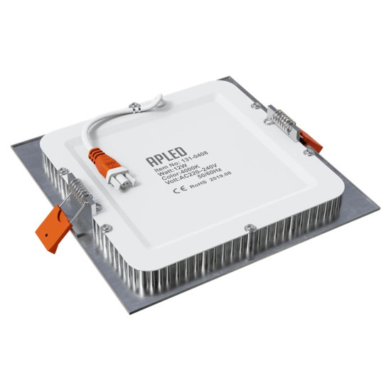 Įleistas šviestuvas SQUARE 12W IP40 3000K 1100 lm sidabro spalvos