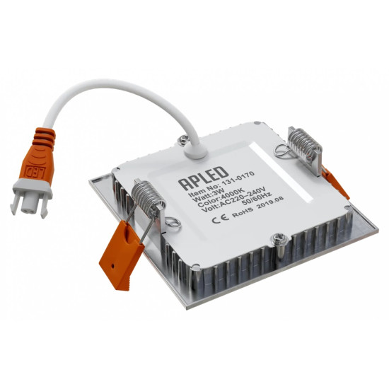 Įleidžiamas šviestuvas SQUARE 3W IP40 3000K 280 lm standartinė balta