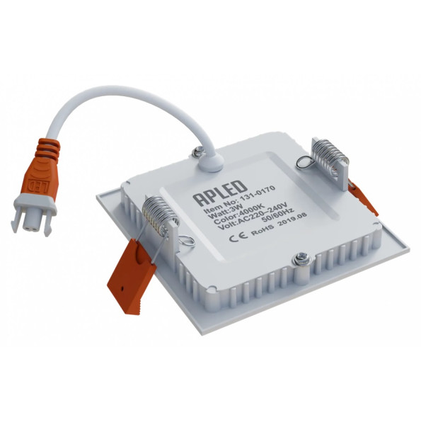 Upotettava alasvalo SQUARE 3W IP40 4000K 280 lm standardivalkoinen