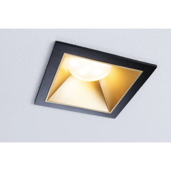Įleidžiamas šviestuvas 3-step-dim Cole juodas/auksinis IP44 SQUARE