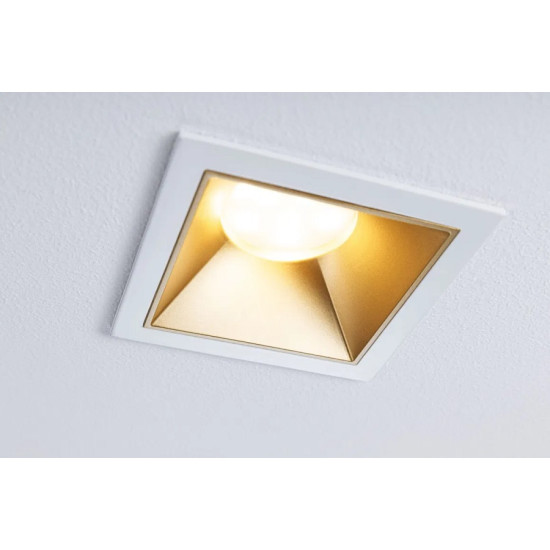 Įleidžiamas šviestuvas 3 lyg. šviesos reguliavimas Cole baltas/auksinis IP44 SQUARE