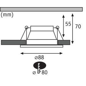 Süvistatav valgusti matt hõbedane reflektor LED 6.5W 3-step dim COLE Süvistatav valgusti matt hõbedane reflektor LED 6.5W 3-step dim COLE