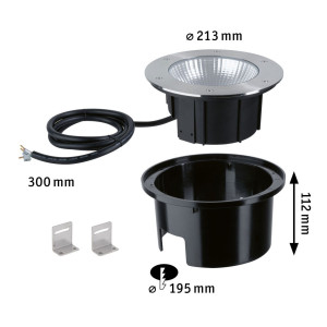 LED süvistatav põrandavalgusti Durea IP67 ümmargune 213mm