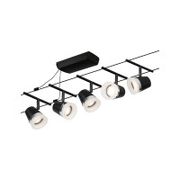 Kabelių šviestuvas sistema 5x10W GU5,3 juoda CONE BASIC