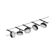 Kabelių šviestuvas sistema 5x400 lm 5x5W 3000K juoda matinė/metalizuota chromo CIRCLE BASIC