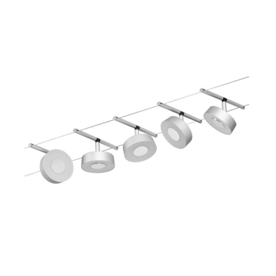 Trossvalgusti 5x400lm matt/kroom CIRCLE BASIC