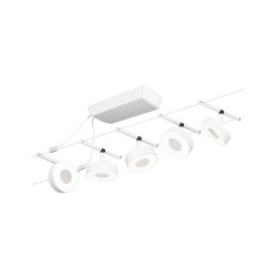 LED vaijerivalaisinsetti valkoinen mattakromi CIRCLE BASIC
