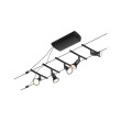 Kabelių šviestuvas sistema GU5,3 5x10W matinė juoda/chromas SALT