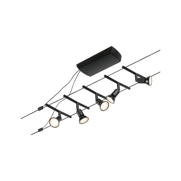 Wire system GU5,3 5x10W Matt black/Chrome SALT Wire system GU5,3 5x10W Matt black/Chrome SALT